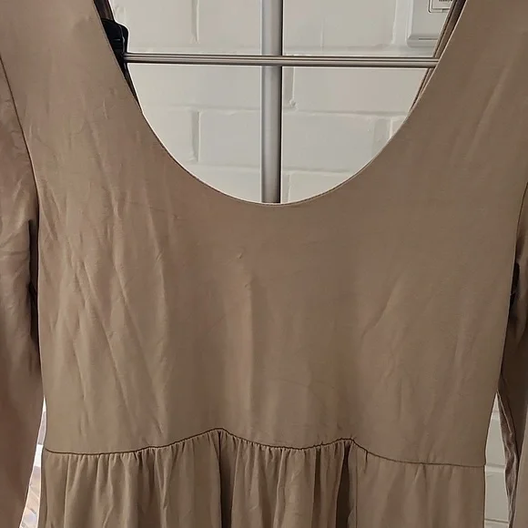 Tan Long Sleeve Dress, Xs - Picture 4 of 13